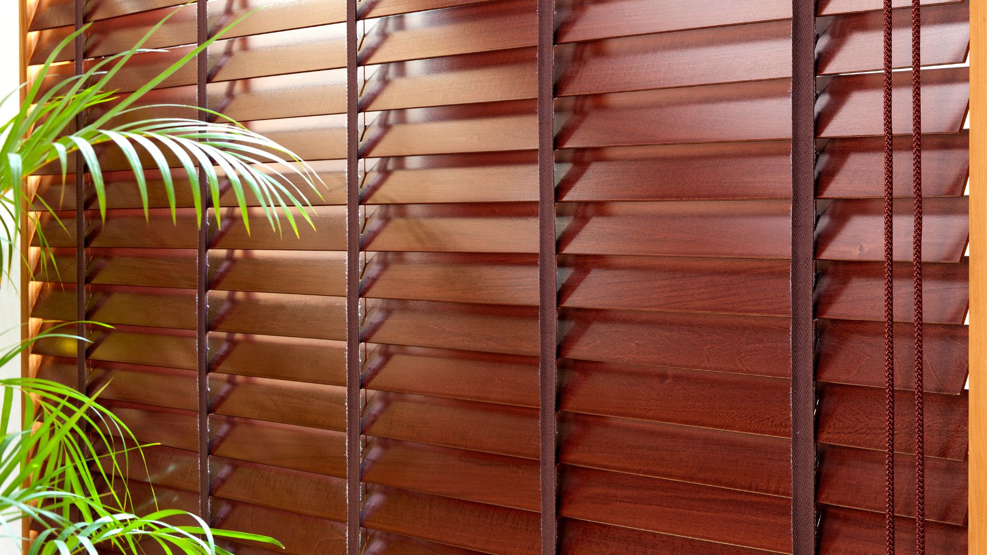 A close up of a window with blinds on it